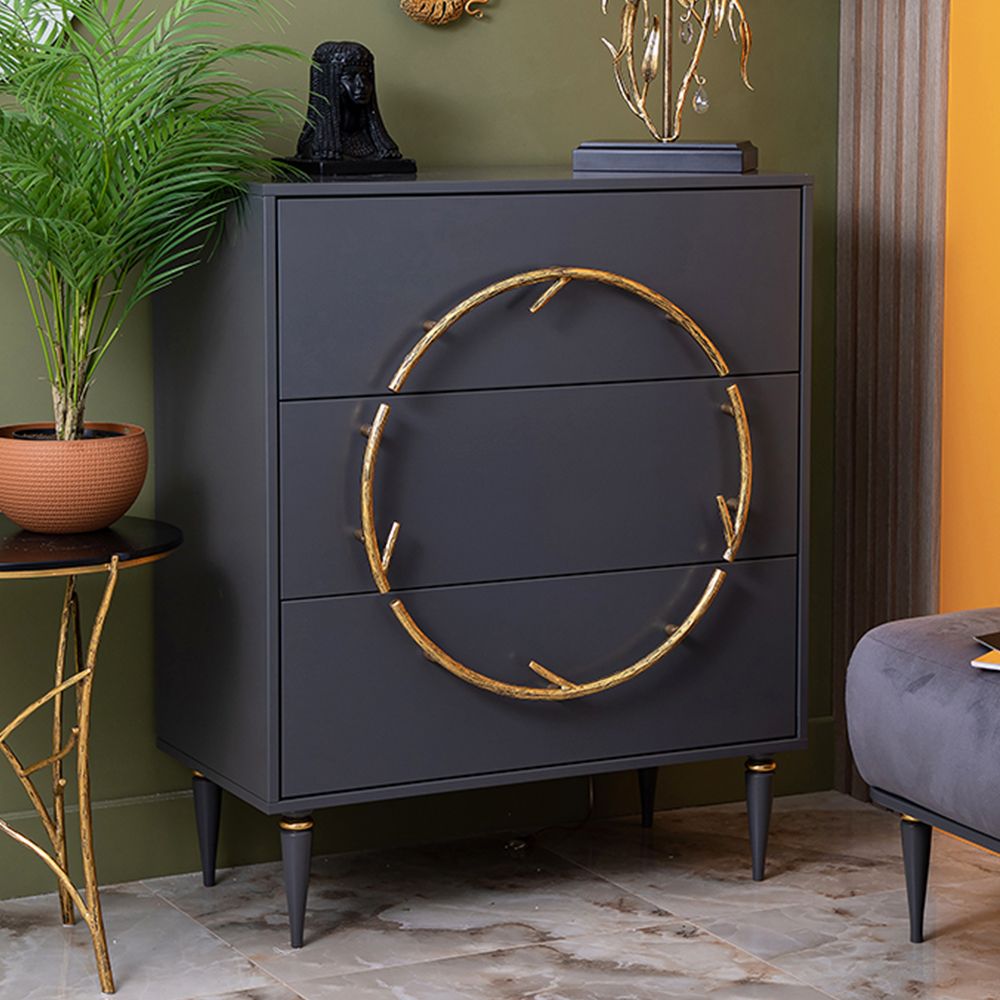 Комод Арт Классик с 3 ящиками Серый Амбер