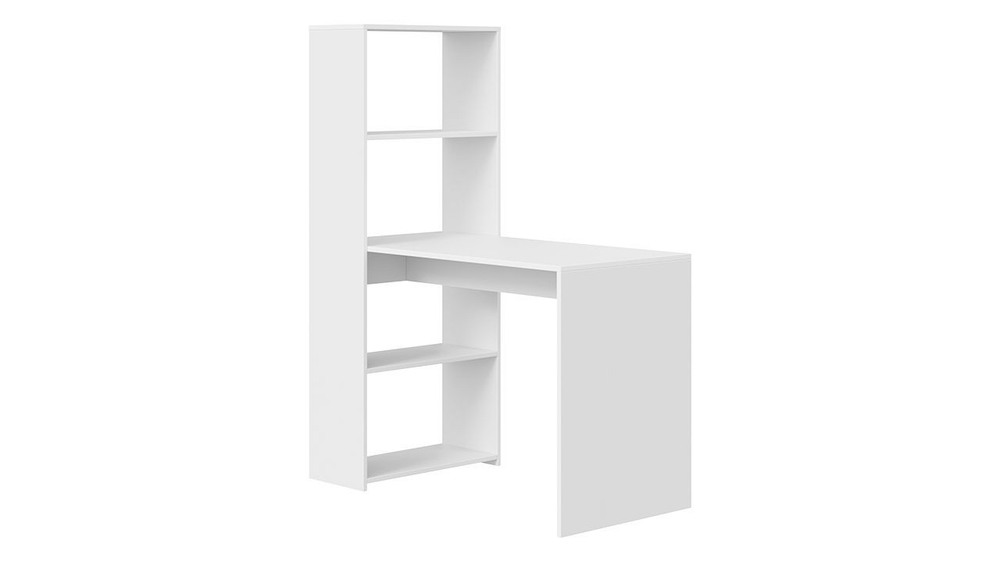 Стол письменный с полками и шкафом Белый Ясень 110х58,4х143,5 см