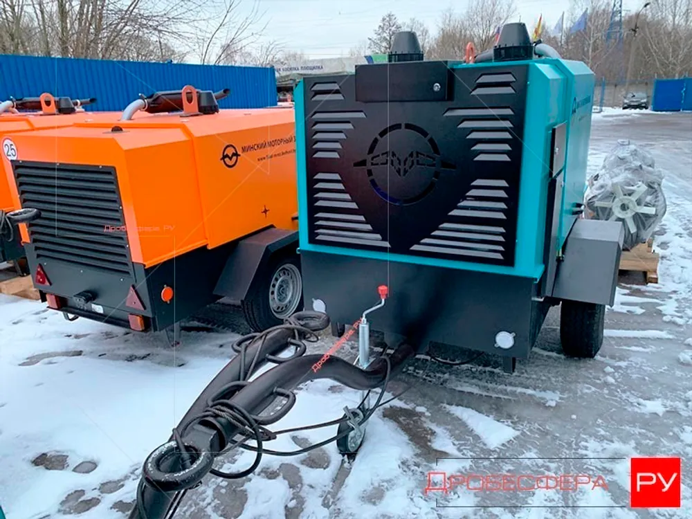 Дизельный винтовой компрессор ММЗ-ПВ 12/0,7 на шасси