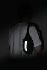 Сумка поясная Codered Hip Bag Черный микрофибра/Светоотражающий принт