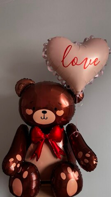 Набор шаров Милый мишка с сердцем