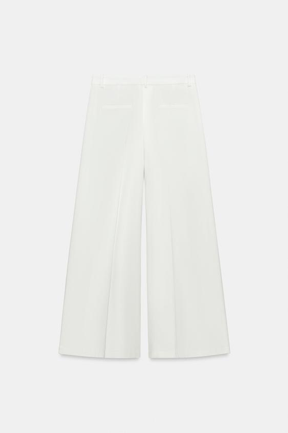 ZARA БРЮКИ WIDE-LEG С ЗАЩИПАМИ — ZW COLLECTION, БЕЛЫЙ