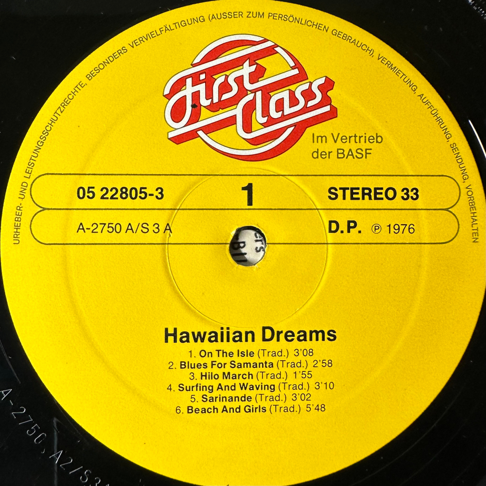 Los Hawaios ‎– Hawaiian Dreams (Германия 1976г.)