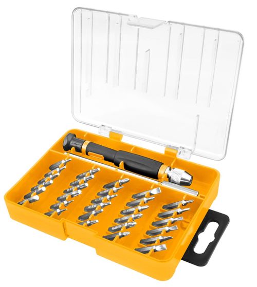 TOLSEN (TT20047S) Набор вставок (бит) 4 мм, Ph, Pz, Hex, Torx, Slotted, прецизионных, 32 предмета