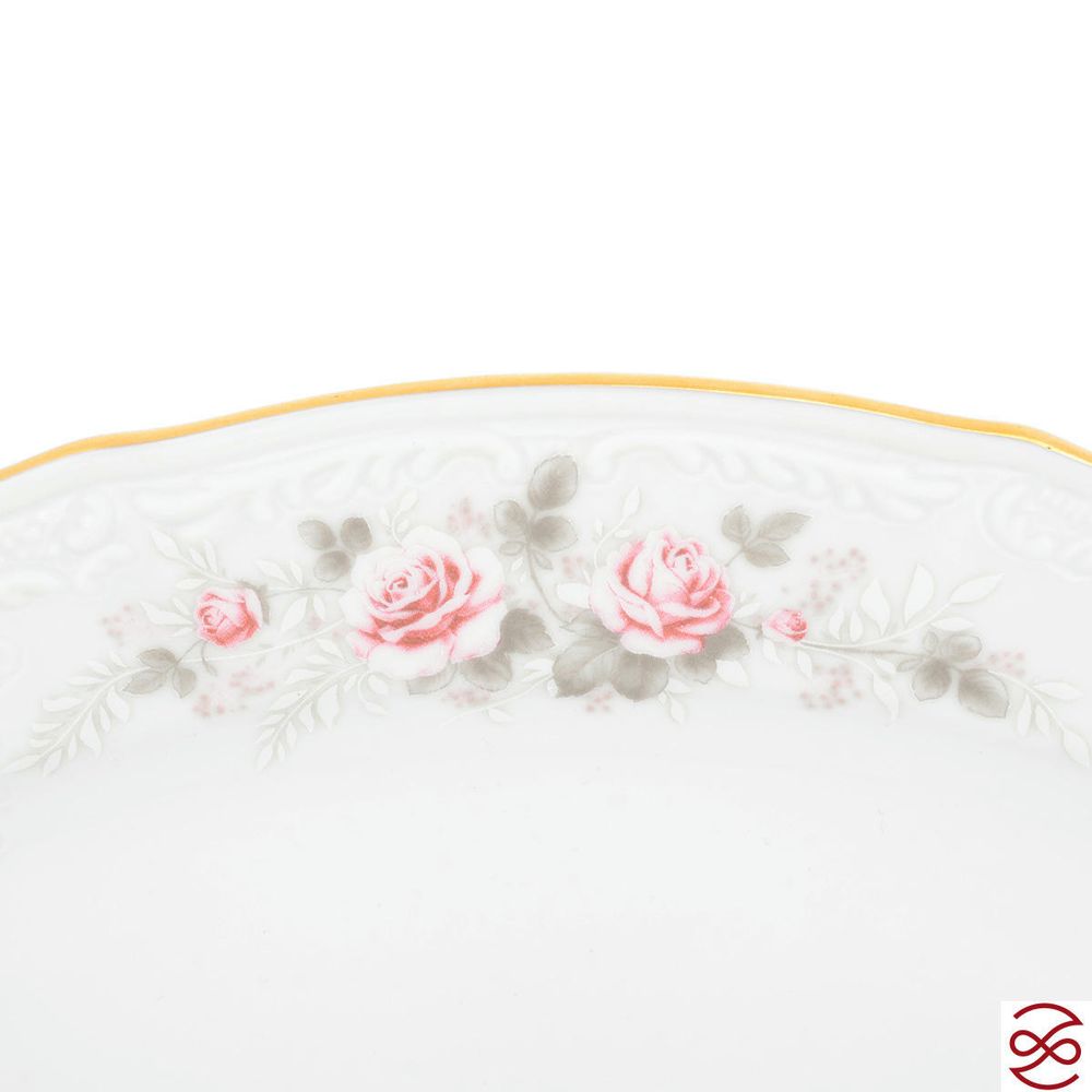 Блюдо овальное Bernadotte Серая роза золото 26 см