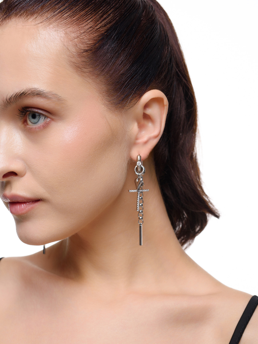 Серьги "Elongate mini stic" Silver