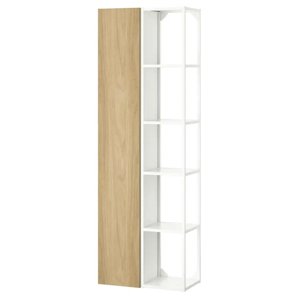 Книжный шкаф -  ENHET IKEA/ ЭНХЕТ ИКЕА, 180х60 см, белый/под беленый дуб