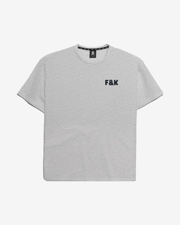 Футболка оверсайз F&K меланж серая - фото 1