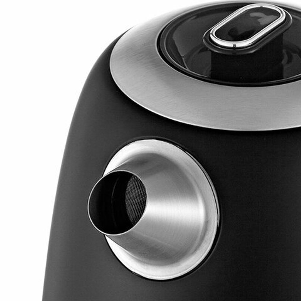 Чайник KITFORT КТ-6121-1, 1,7 л, 2200 Вт, закрытый нагревательный элемент, LED-дисплей, ТЕРМОРЕГУЛЯТОР, сталь, черный