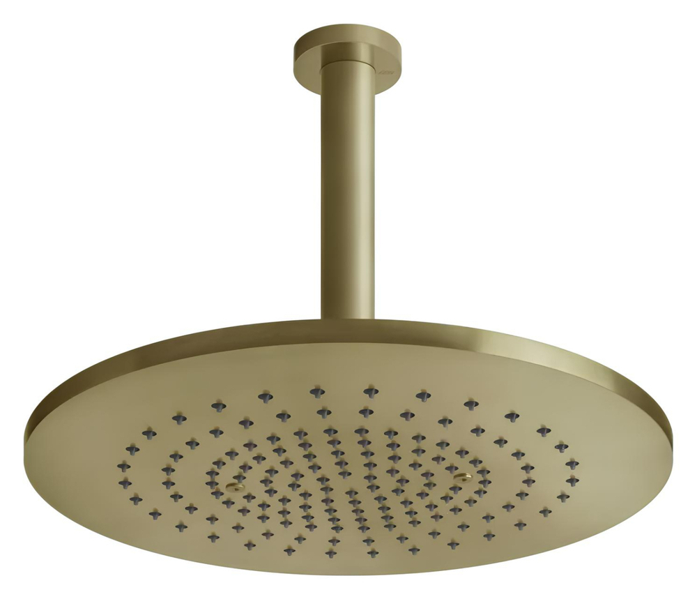 Верхний душ Gessi316, Ø355 мм, шарнирный для потолочного крепления, цвет Brushed Brass PVD