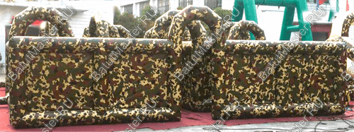 Коммерческий надувной батут "Лабиринт милитари" 12*8*2,5 м