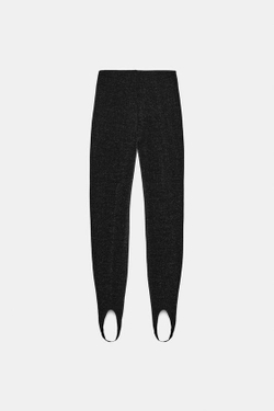 ZARA ЛЕГИНСЫ-ФУЗО ИЗ ЭЛАСТИЧНОЙ ТКАНИ С БЛЕСКОМ, ЧЕРНЫЙ