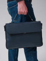 Мужская кожаная сумка Levi DBR 7115 насыщенный синий