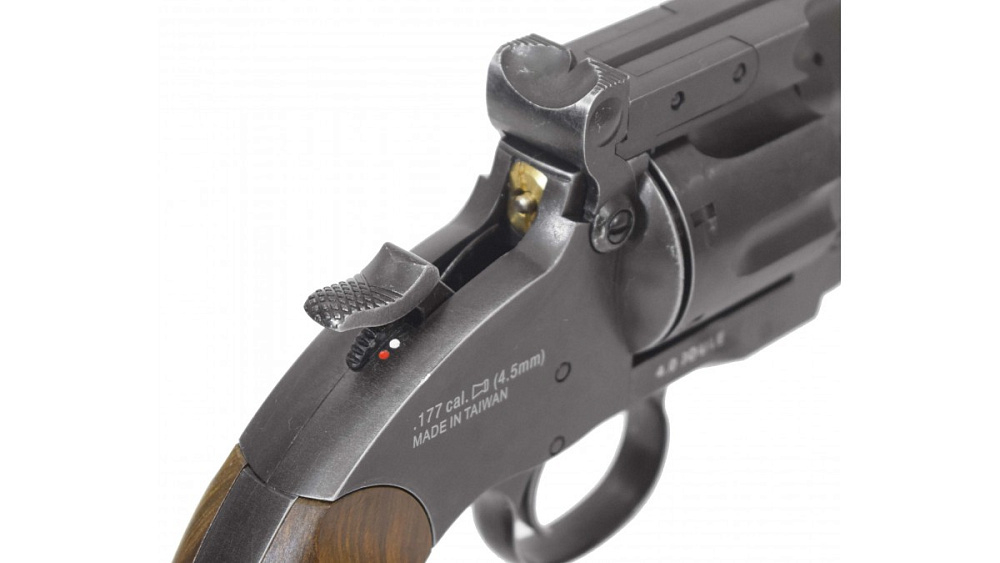 Пневматический револьвер ASG Schofield 6” (Schofield 1) Aging Black (пулевой)