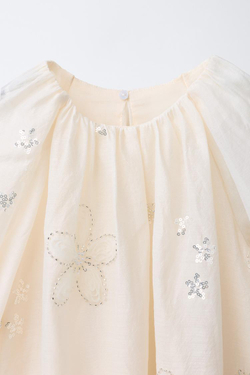 ZARA ПЛАТЬЕ С ЦВЕТОЧНЫМ УЗОРОМ, ЭКРЮ