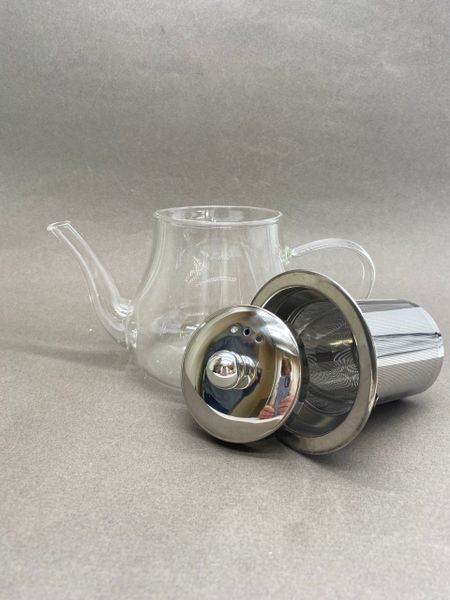 Чайник стекляный с металлическим ситом, 600мл