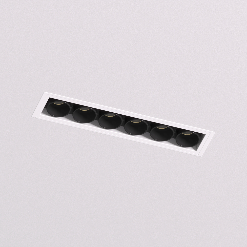 DK2531-WB Встраиваемый светильник SPACE со светодиодом под шпатлевку L126mm 220V 10W 38° 4000К IP20 белый/черный алюминий