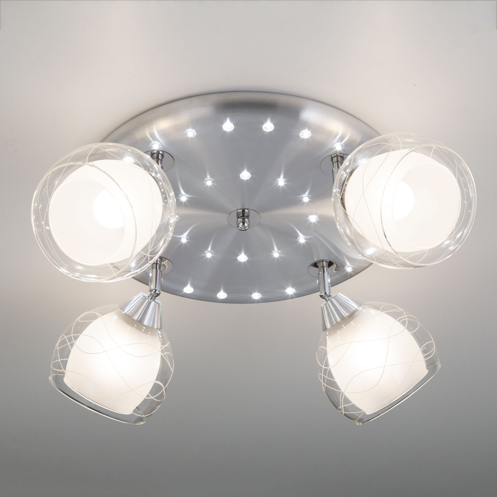 Citilux Самба CL158142 Люстра с поворотными плафонами Алюминий Хром