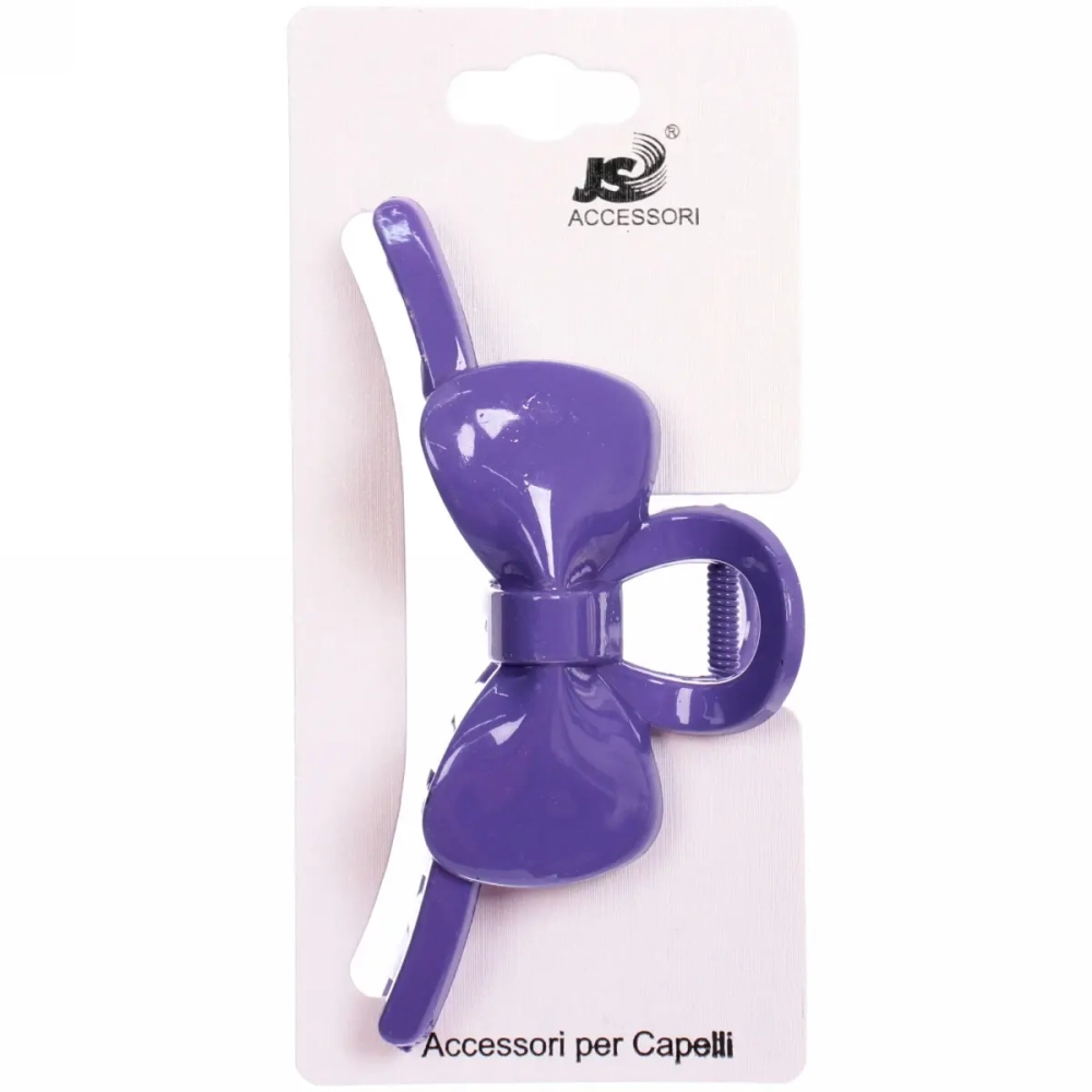 Заколка-краб для волос на блистере «Magic Gloss», бантик, микс 6 цветов, 11см