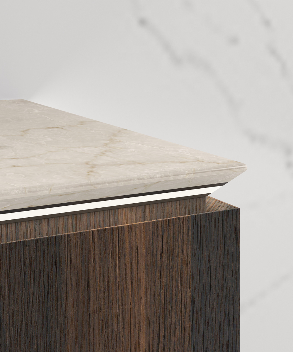 База под раковину Luxe 1400 подвесная, 2 выкатных ящика soft close, натуральный орех