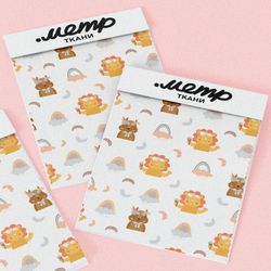 Ткань мембрана зверята в облаках