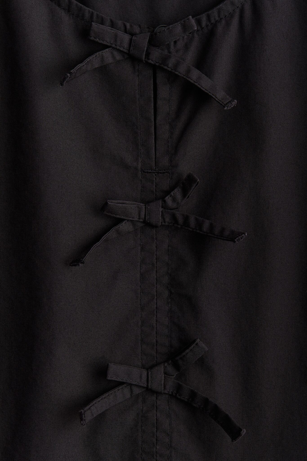 H&M Платье из хлопка с рукавами-фонариками, черный