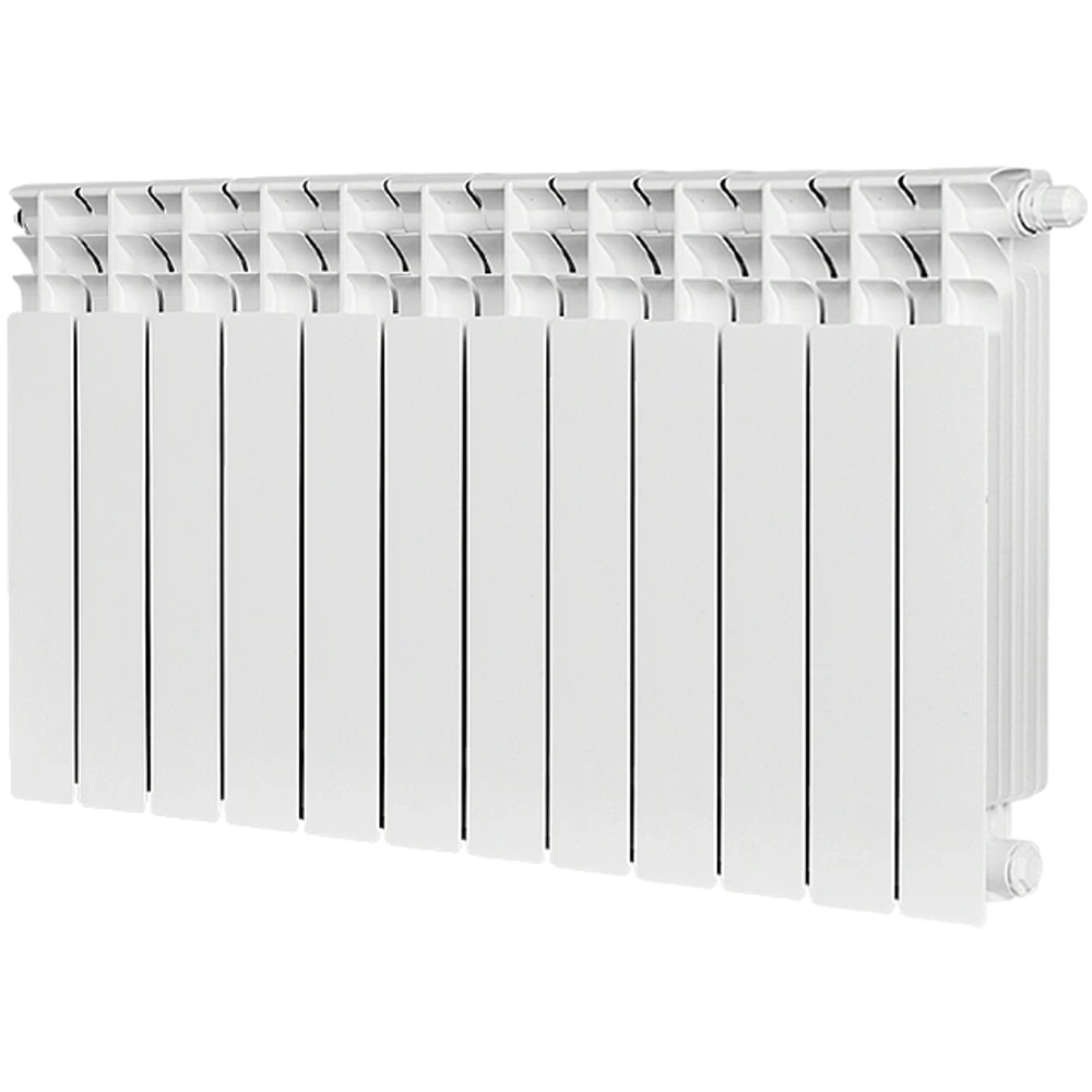 Радиатор биметаллический STOUT TITAN VENTIL 500 - 12 секций (подключение нижнее правое, цвет белый)