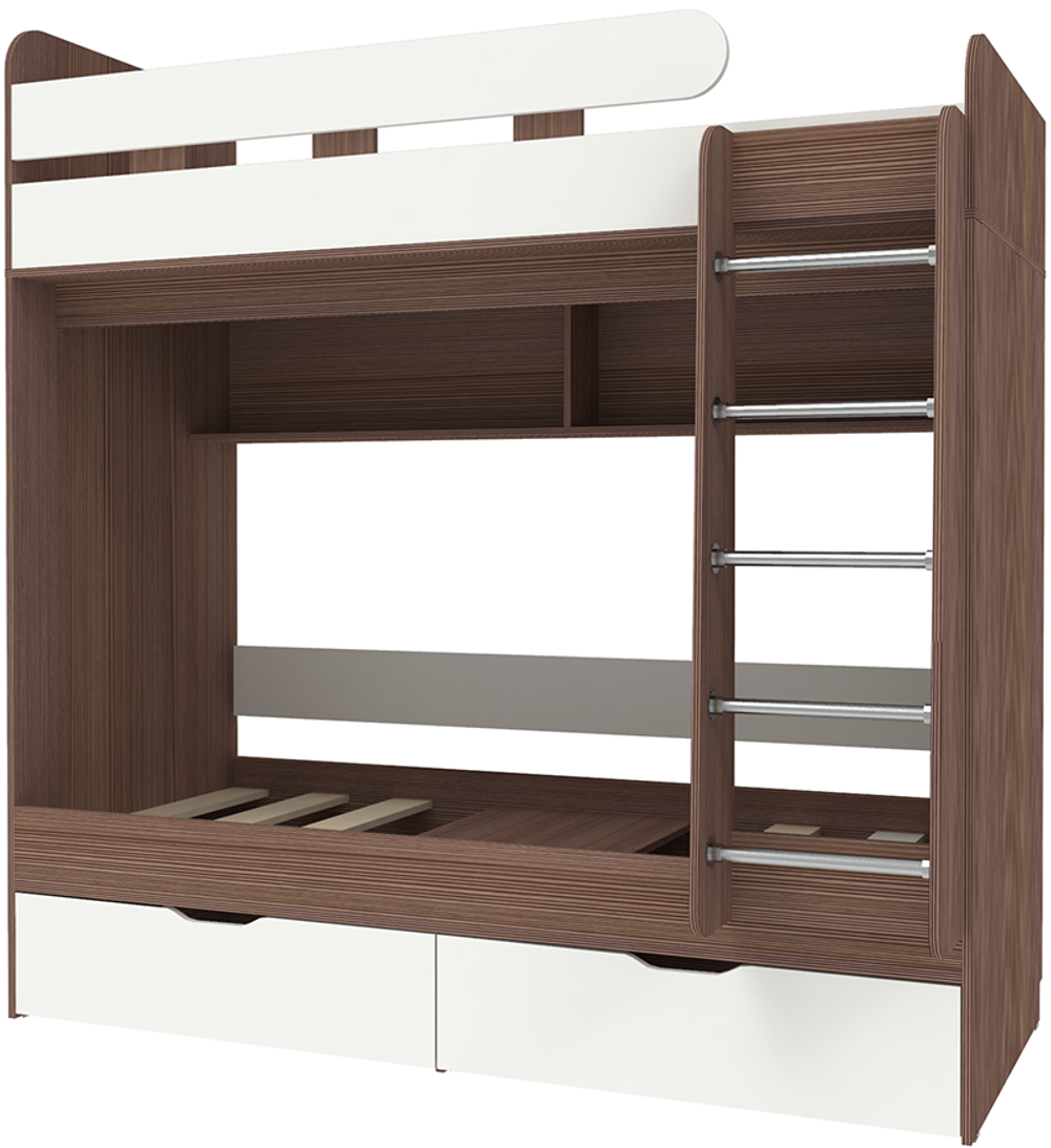 Двухъярусная кровать КарИВи Юниор 5 80x160 Бодего Темный Белый