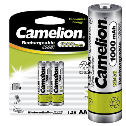 Аккумулятор AA/R6 1000мА.ч NI-CD BP-2 металлик (блист.2шт) Camelion 6181