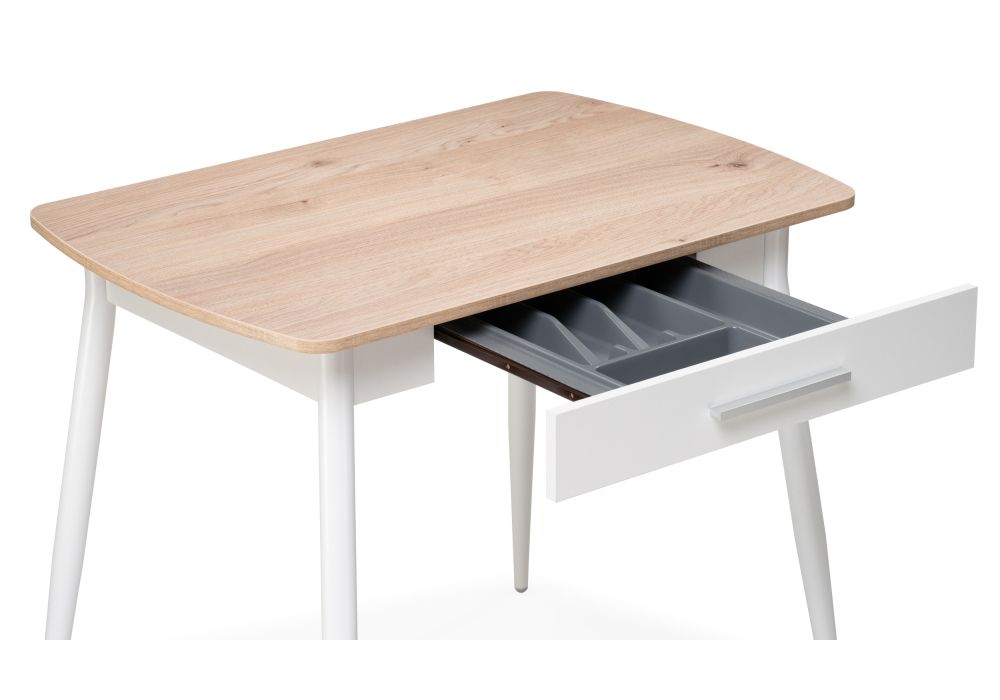 Стол Ревари 90х60х76 эврика / белый