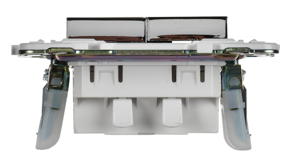 SKANDY Выключатель 2-клавишный с индикацией 10А SK-V09N металл никель IEK