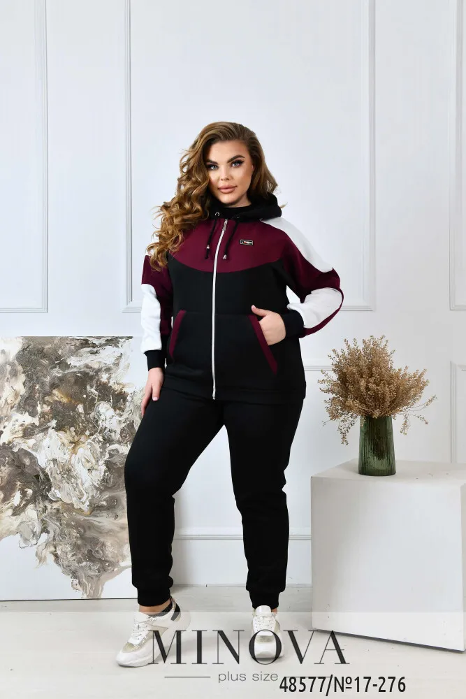 Костюм 17-276-черный-марсала Minova