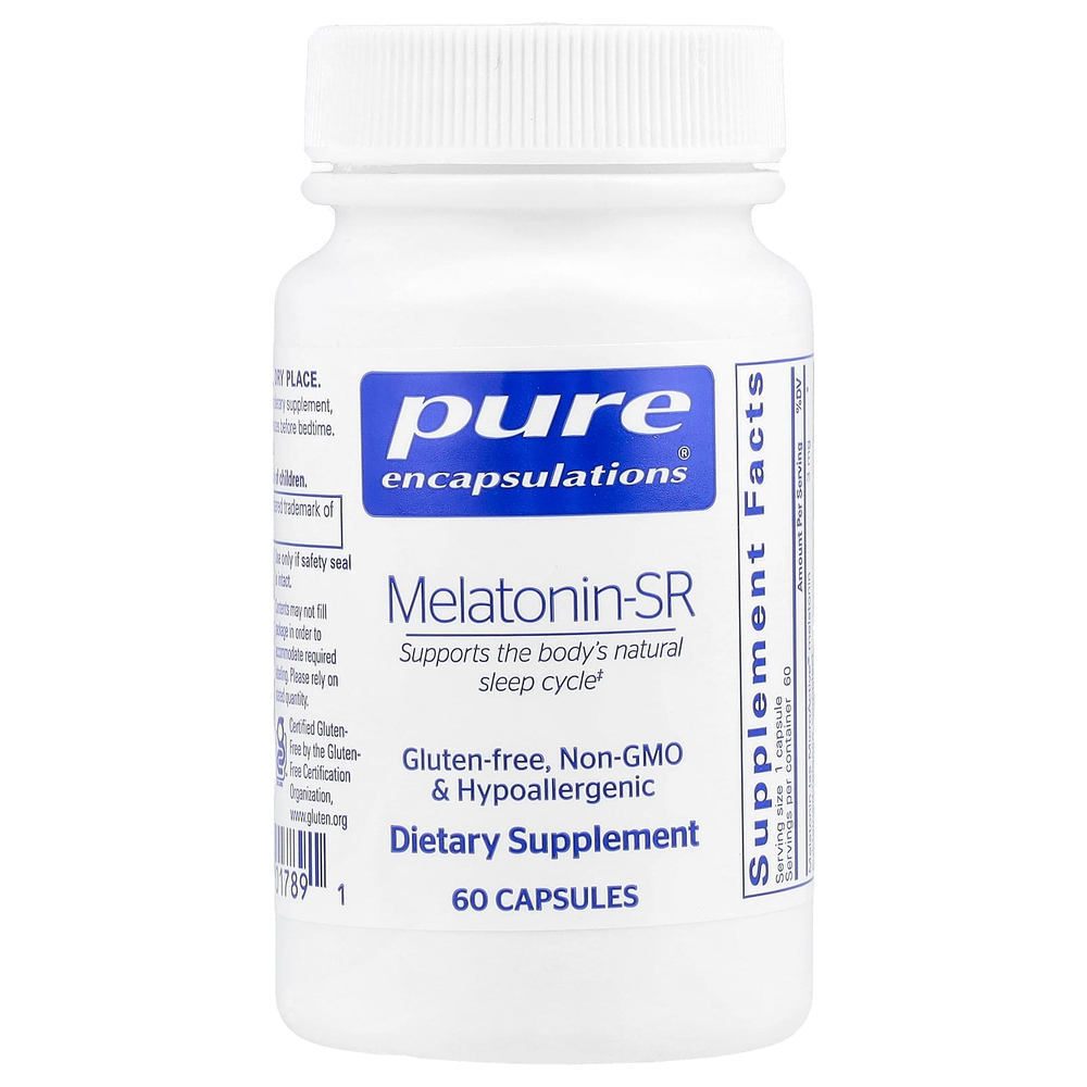 Pure Encapsulations, Мелатонин-SR, 3 мг, 60 капсул