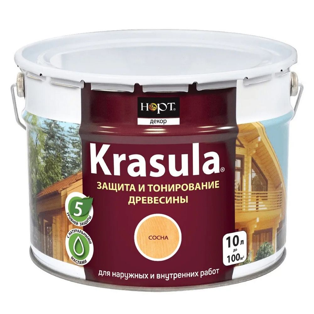 Пропитка по дереву защит.-декор. KRASULA сосна  10л