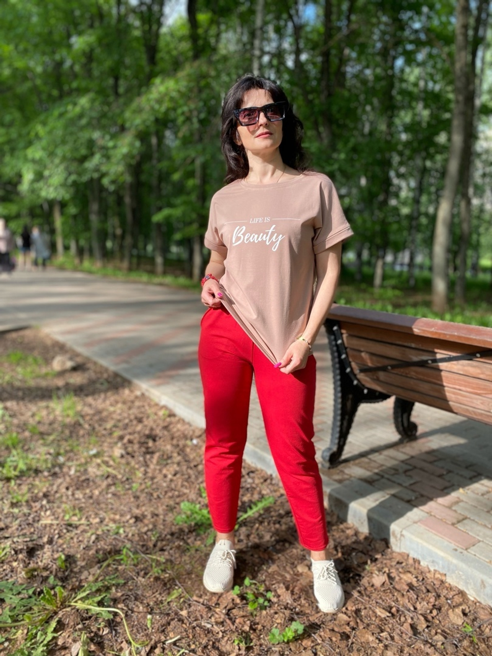 Штаны женские "БР-97 Ф.П" длина 7/8 (99) красный