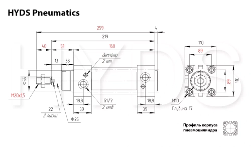DNC-100-30-PPV-A Пневмоцилиндр