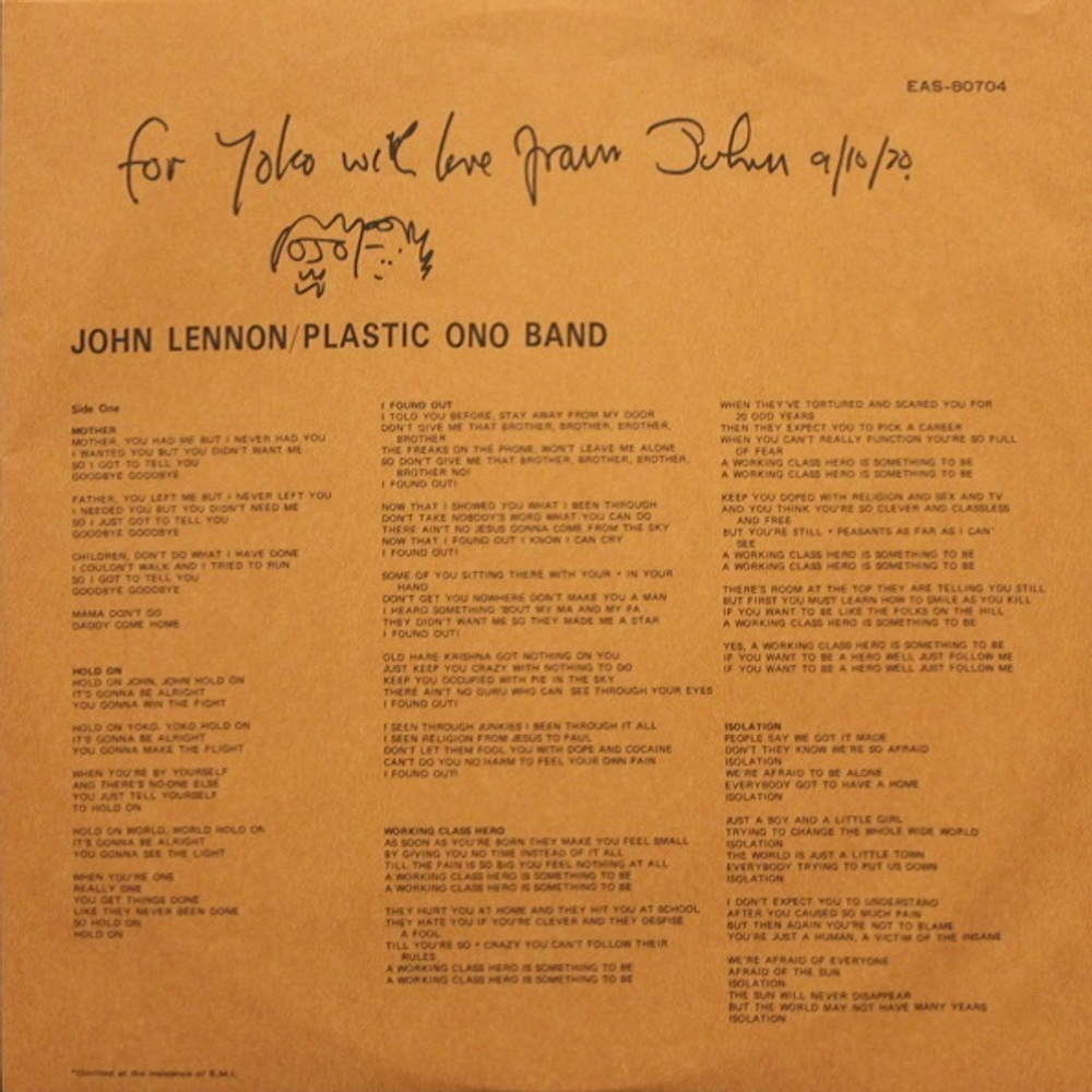 John Lennon & The Plastic Ono Band / John Lennon & The Plastic Ono Band (LP)