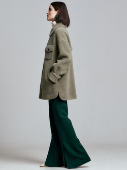 Шуба из шерсти тедди, SilverFox (арт. S2201-101)