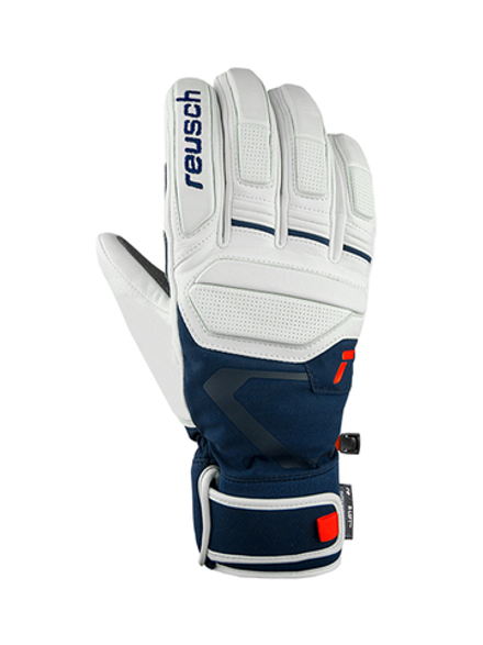 REUSCH 6301113_1027 Перчатки горнолыжные Alexis Pinturault White/Dress Blue