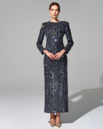 Платье длины макси с отделкой кристаллами Swarovski
