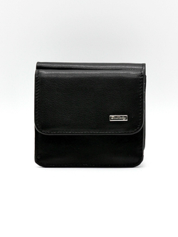 Стильный чёрный компактный кошелёк из натуральной кожи Dublecity 097-DC23-12A в подарочной коробке