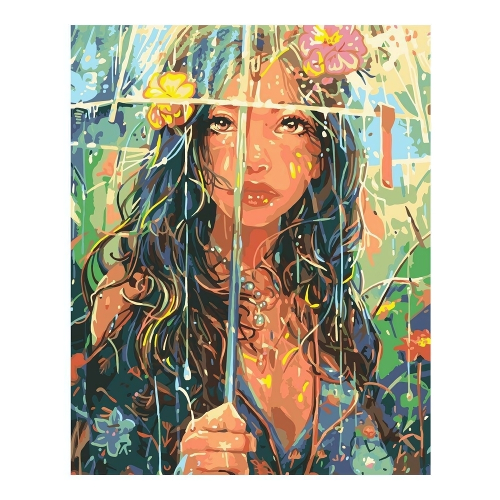 Картина по номерам 40*50см "Под зонтом" (на подрам.) (Lori)