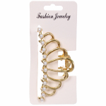 Заколка - краб для волос на блистере «PREMIUM», диадема, цвет серебро и золото, 9,5см