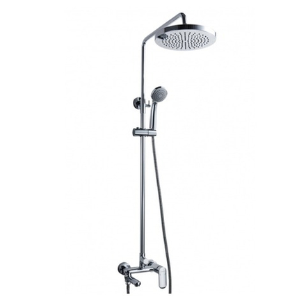 F6125183CP-A2-RUS OPAL R Душевая колонна со смесителем для ванны/душа (круглая лейка черная) (к/к 4)