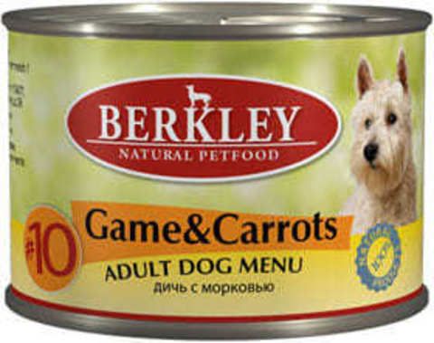 Berkley консервы для взрослых собак с дичью и морковью