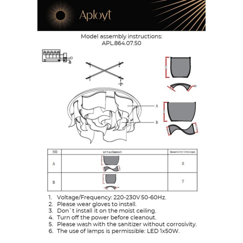 Потолочная светодиодная люстра Aployt Annetta APL.864.07.50