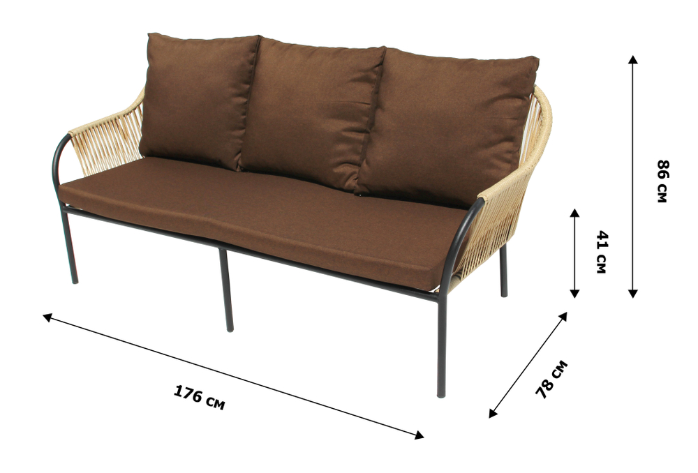 Набор мебели Селена арт.SE-MТ001,SE-MТ002,SE-MТ003 Коричнево/бежевый, коричневый "Garden story"