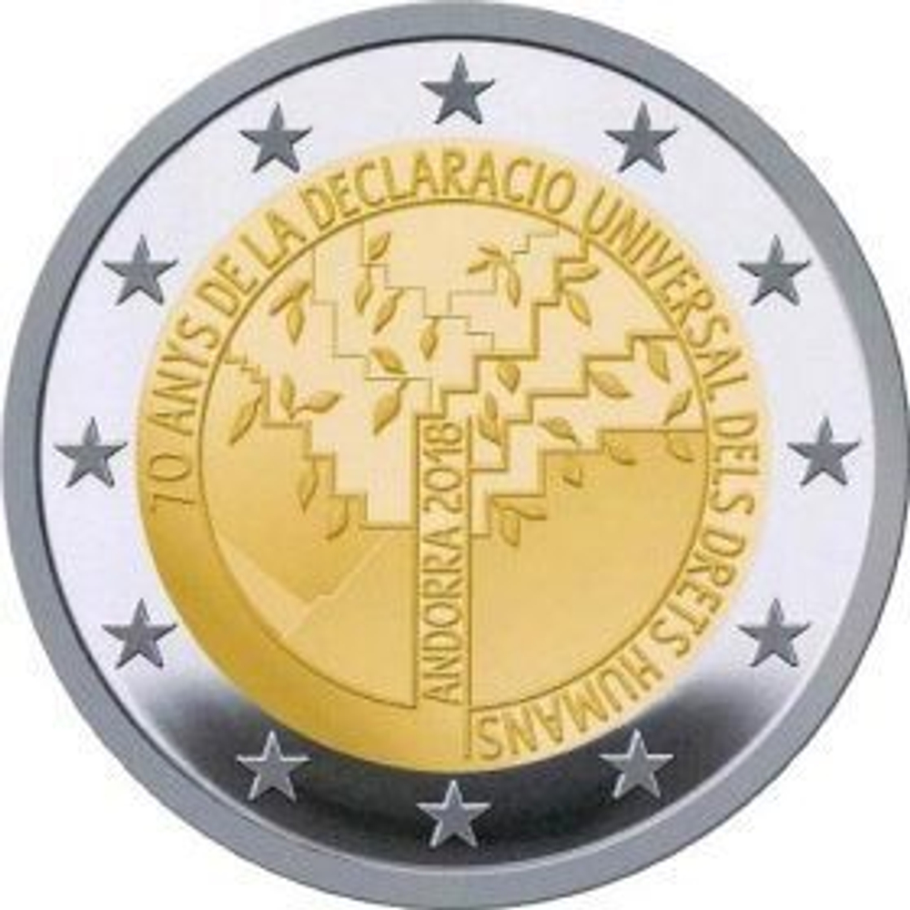 2 евро 2018 Андорра - 70 лет всеобщей декларации прав человека