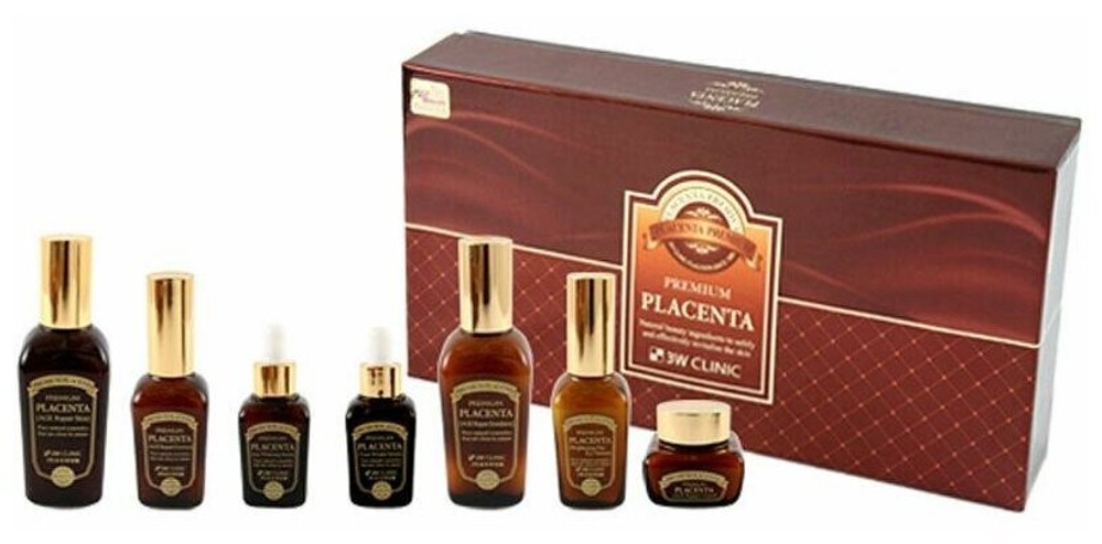 Набор 3W Clinic Набор с плацентой для комплексного ухода за лицом / Placenta 7 items set 145млх2+50млх3+30млх2