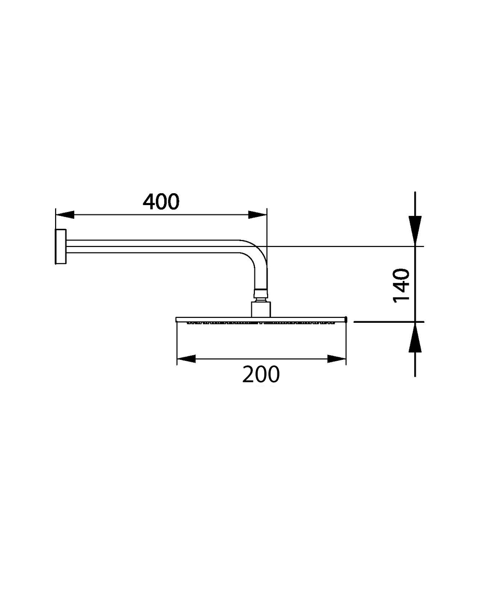 Верхний душ NEBULA, круглый, диаметр 200 мм, с настенным кронштейном диаметром 25 мм, хром ST-NEB-115138-CR